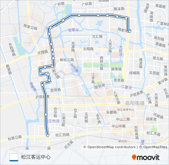 公交松江15路的线路图