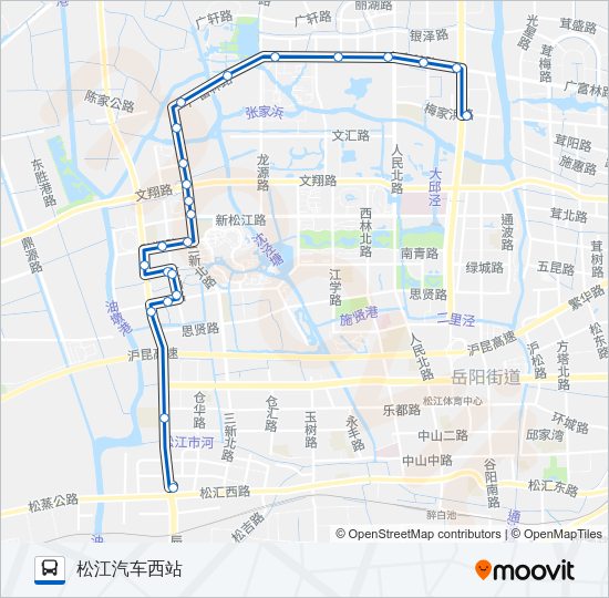 公交松江15路的线路图