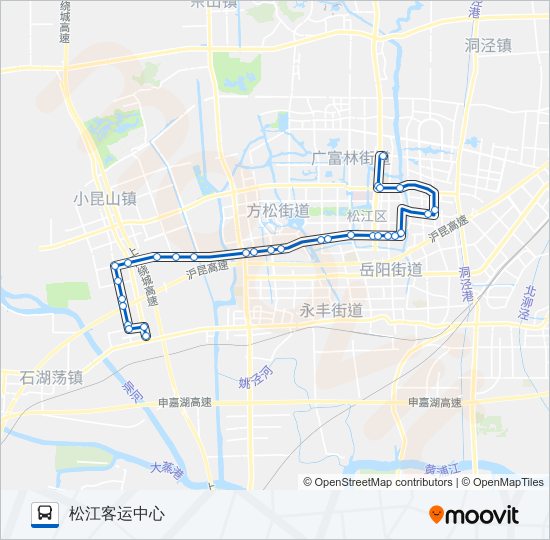 公交松江16路的线路图