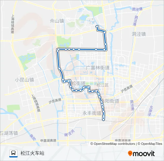 公交松江19路的线路图