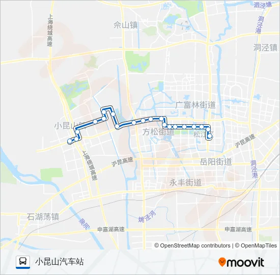 公交松江20路的线路图