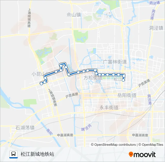 公交松江20路的线路图