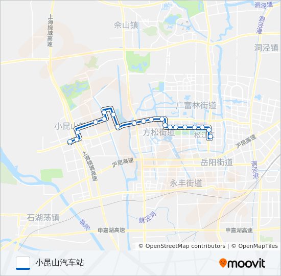 公交松江20路的线路图