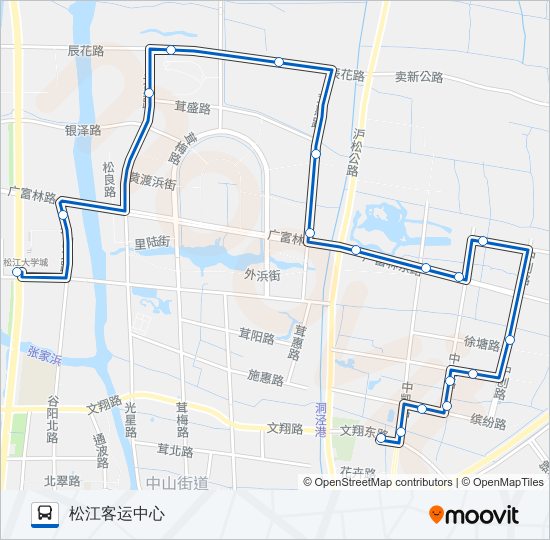 公交松江21路的线路图