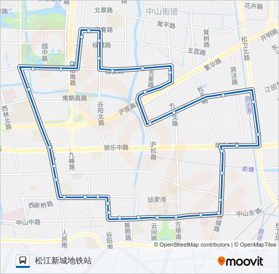 公交松江22路的线路图