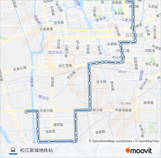 公交松江23路的线路图