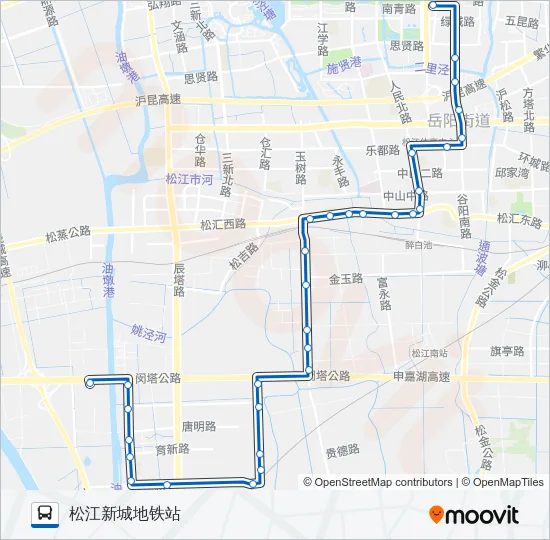 公交松江23路的线路图