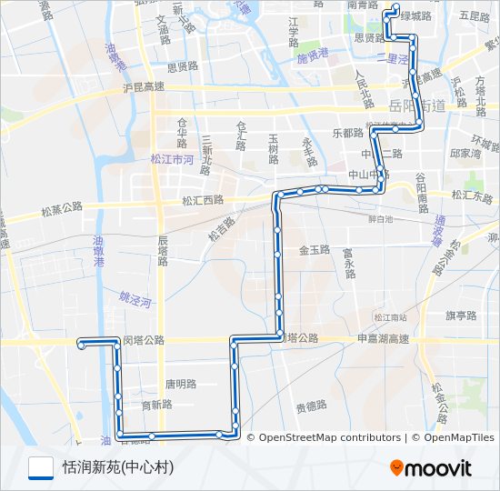 公交松江23路的线路图
