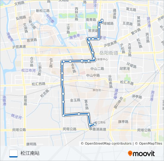 公交松江25路的线路图