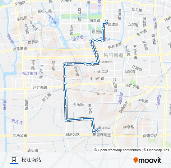 公交松江25路的线路图