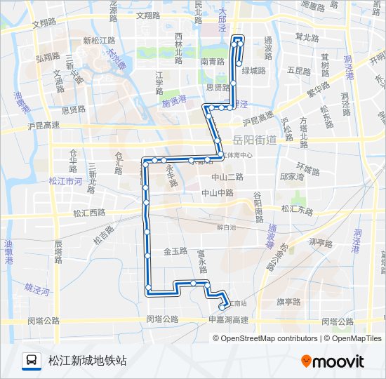 公交松江25路的线路图
