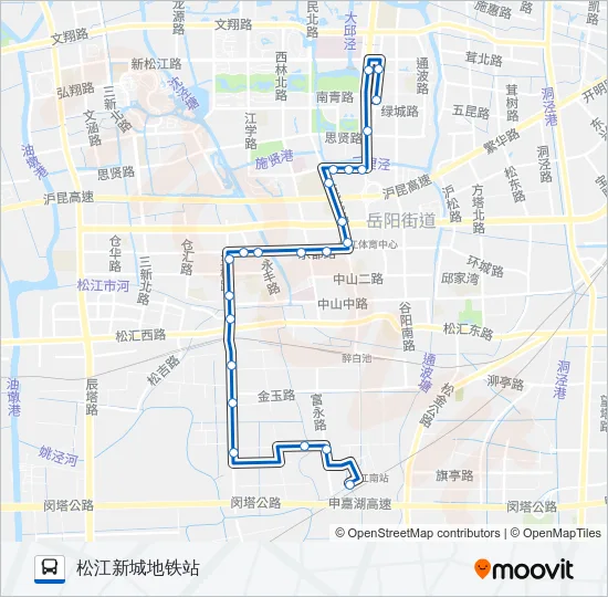 公交松江25路的线路图
