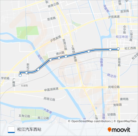 公交松江29路的线路图
