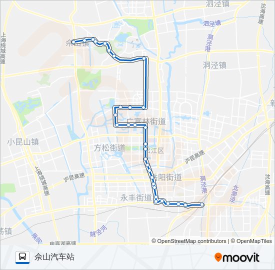 公交松江33路的线路图