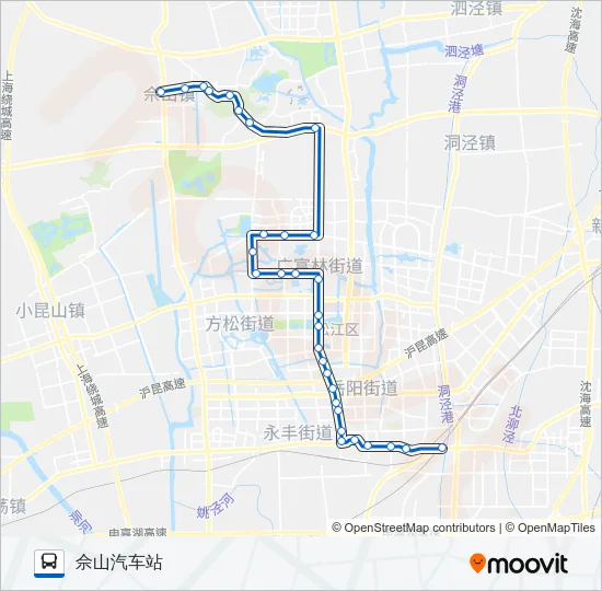 公交松江33路的线路图