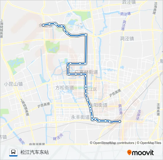 公交松江33路的线路图