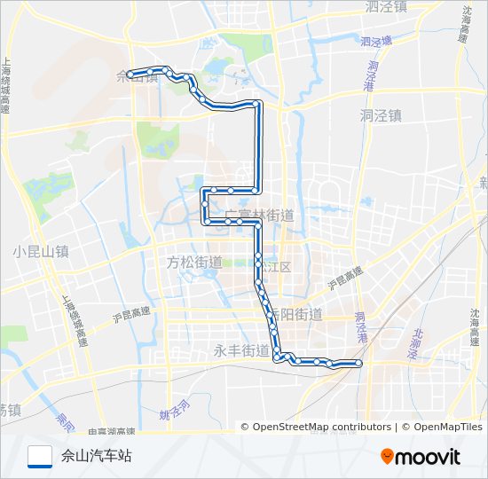 公交松江33路的线路图