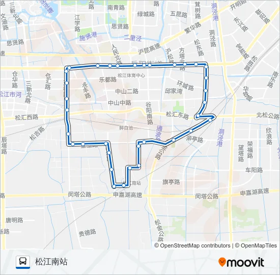 公交松江34路的线路图