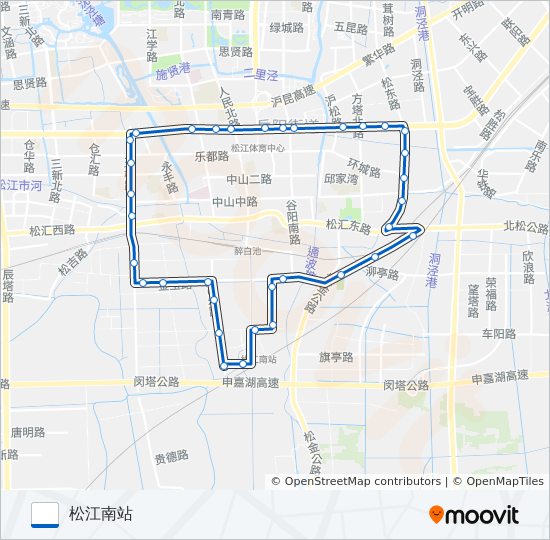 公交松江34路的线路图