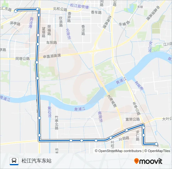 公交松江36路的线路图