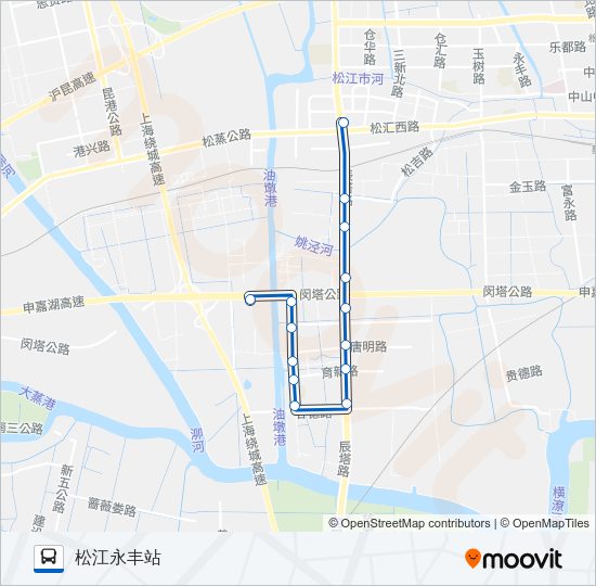 公交松江37路的线路图