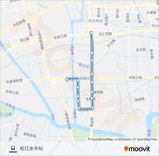 公交松江37路的线路图