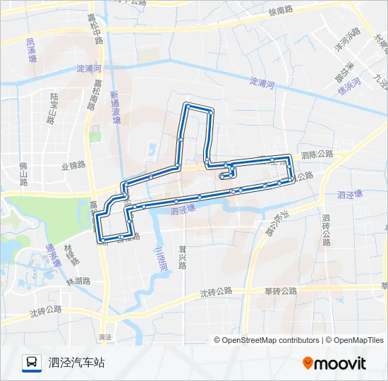 公交松江45路的线路图
