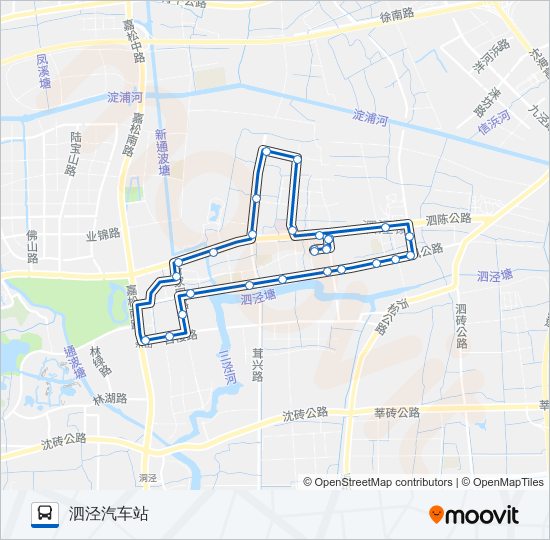 公交松江45路的线路图