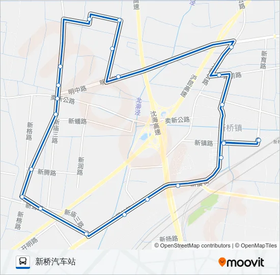 公交松江50路的线路图