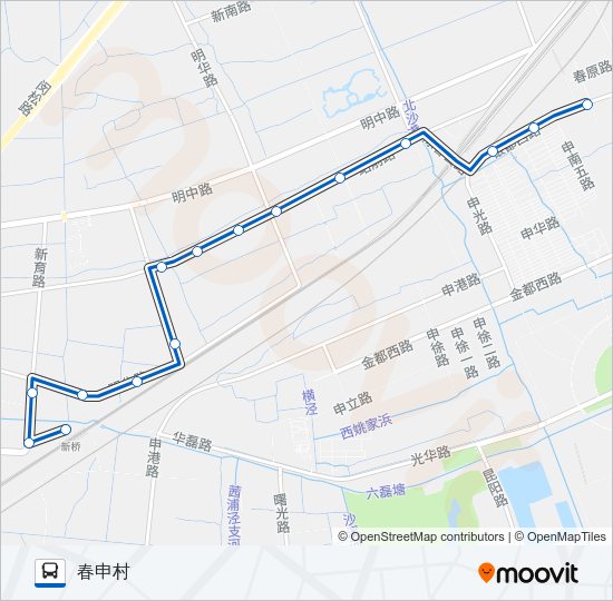 公交松江52路的线路图