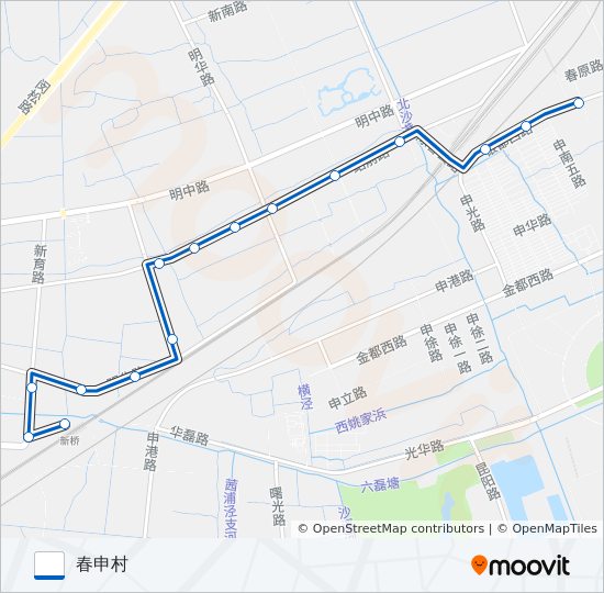 公交松江52路的线路图