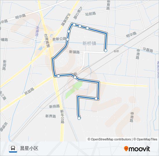 公交松江53路的线路图