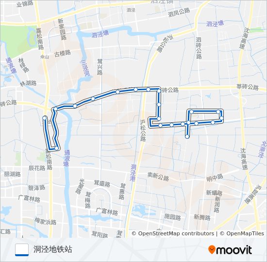 公交松江55路的线路图