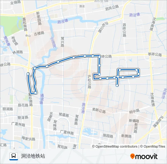 公交松江55路的线路图