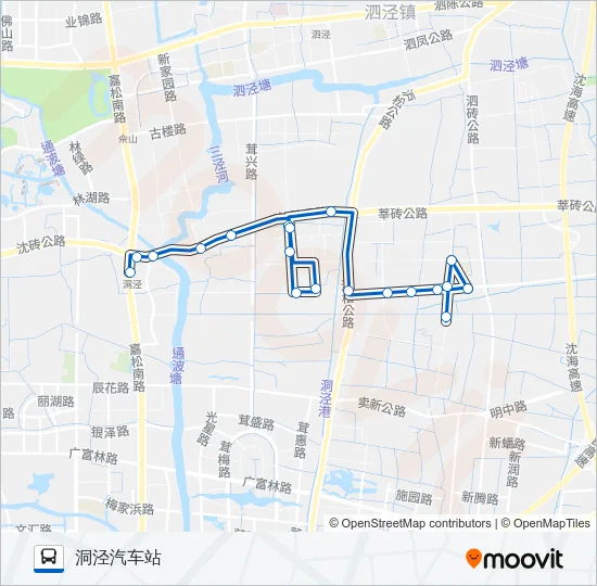 公交松江56路的线路图