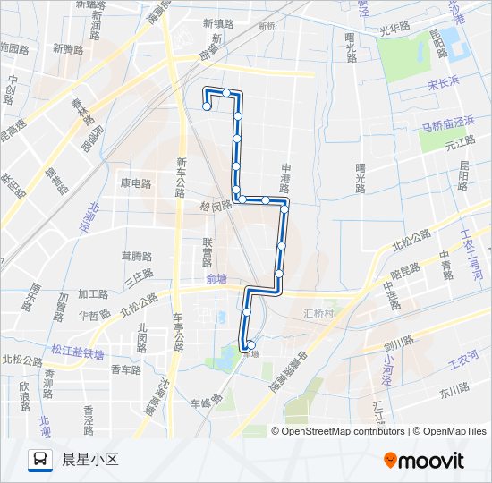 公交松江63路的线路图