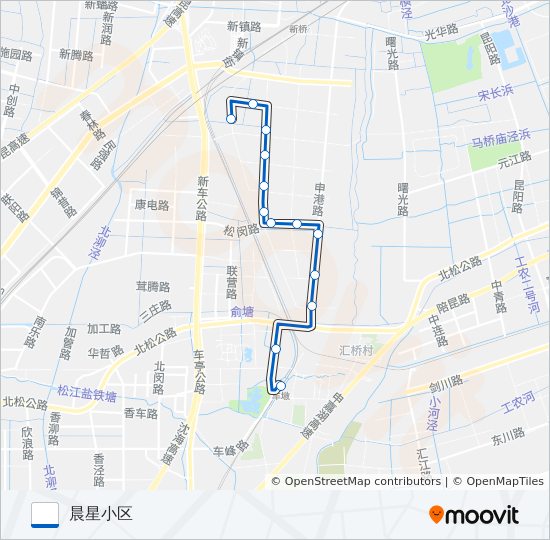 公交松江63路的线路图