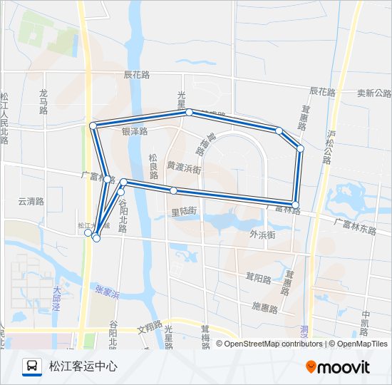 公交松江64路的线路图