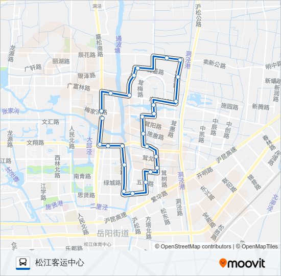 公交松江66路的线路图