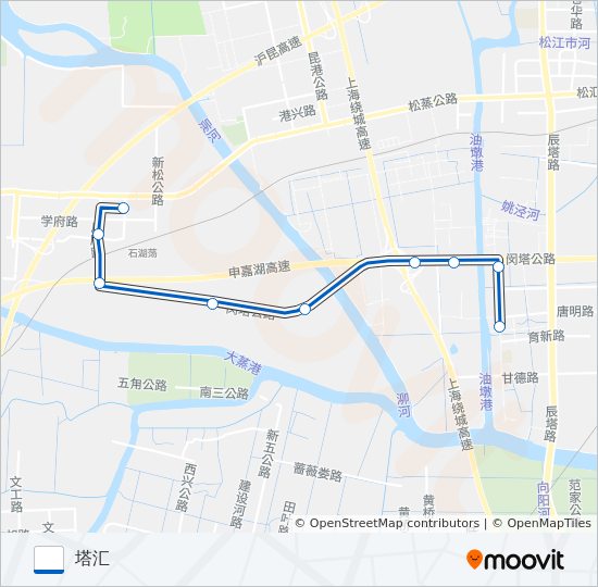 公交松江80路的线路图