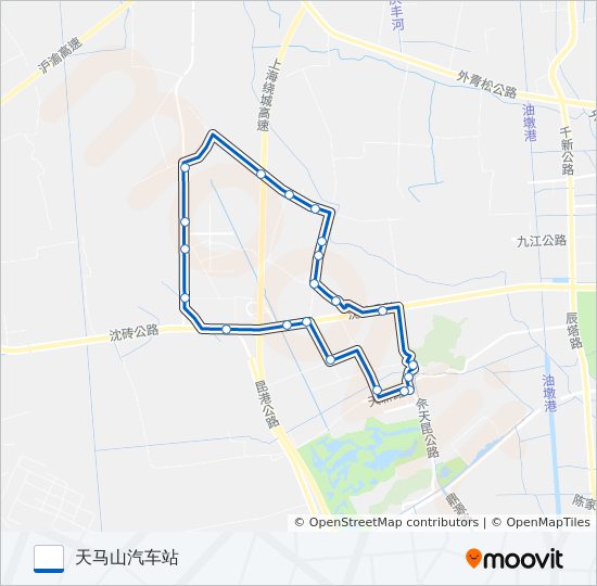 公交松江90路的线路图