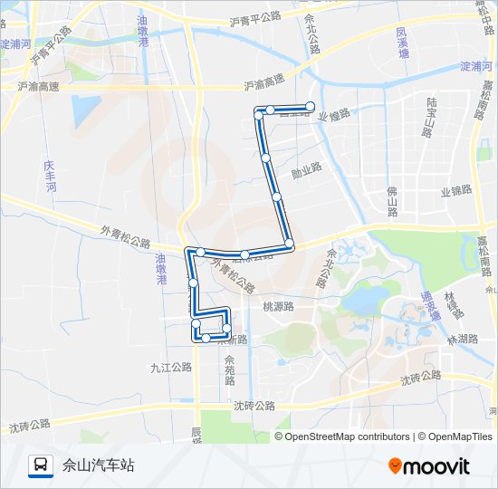 公交松江91路的线路图