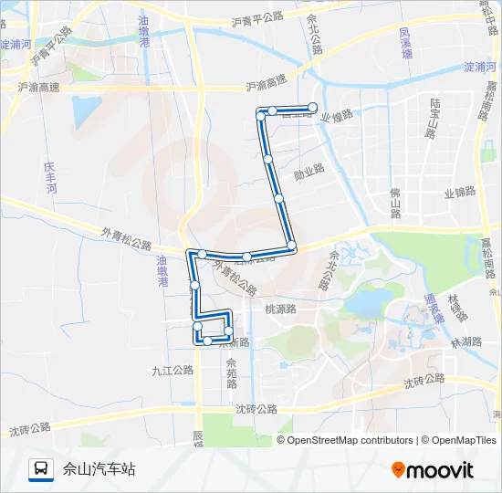公交松江91路的线路图