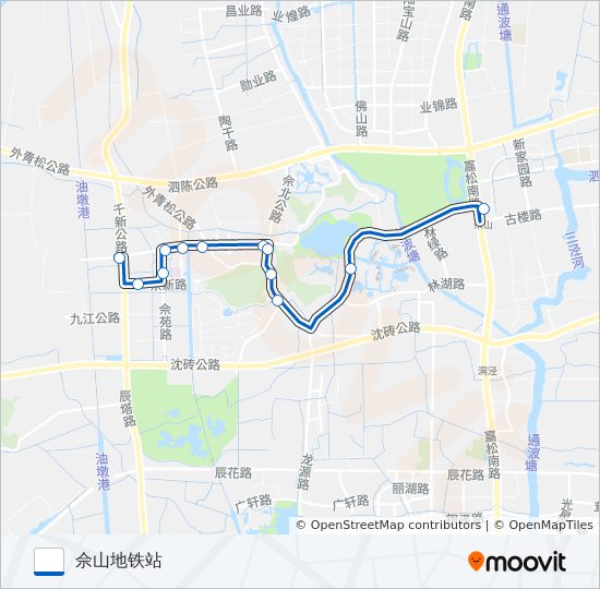 公交松江92路的线路图