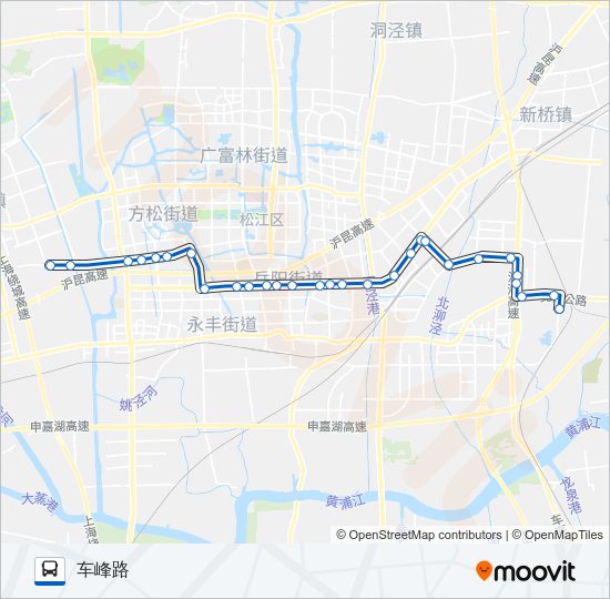 公交松江10区间路的线路图