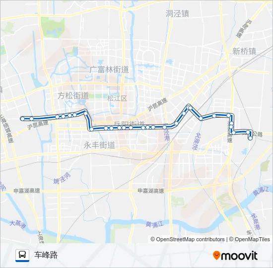 松江10路区间 Bus Line Map