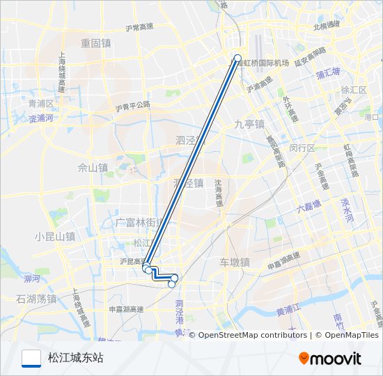 虹桥枢纽10路 bus Line Map