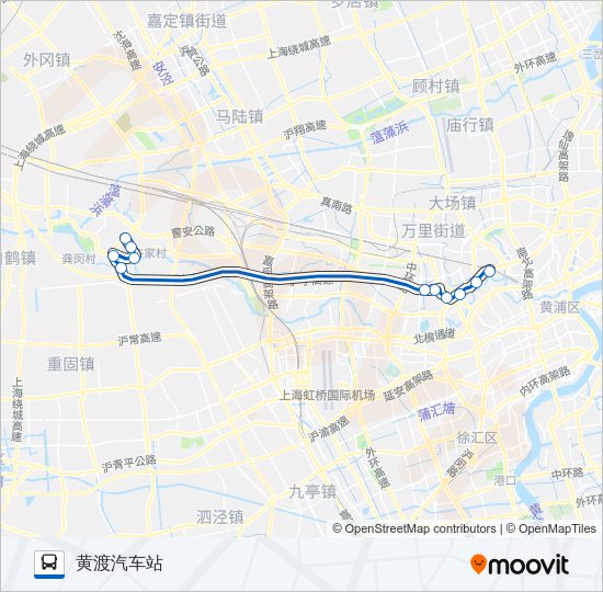 陆安专线高速B线 Bus Line Map