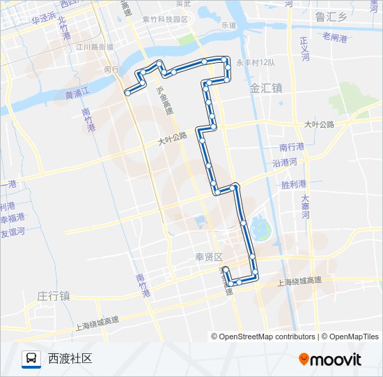 奉贤11路（原南桥11路） Bus Line Map