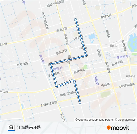 公交奉贤8（南桥8路）路的线路图